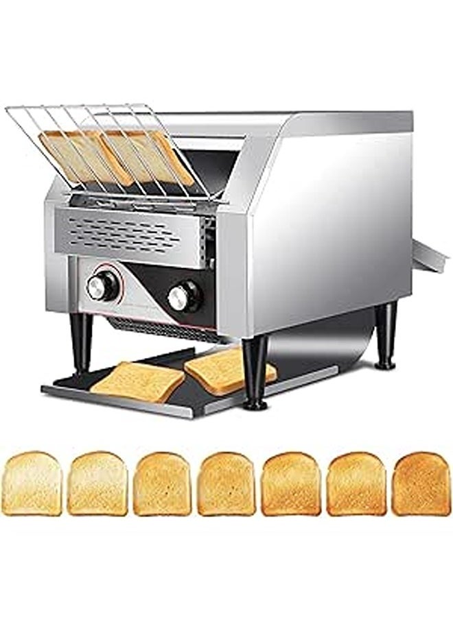 ERICAT Electric Toaster Machine, 2200W Commercial Conveyor Toaster with Indicator Light, 3 Toasting Modes And 7 Levels Baking Range Adjustable, Two-way Output and Removable Bread Tray, for Restaurants