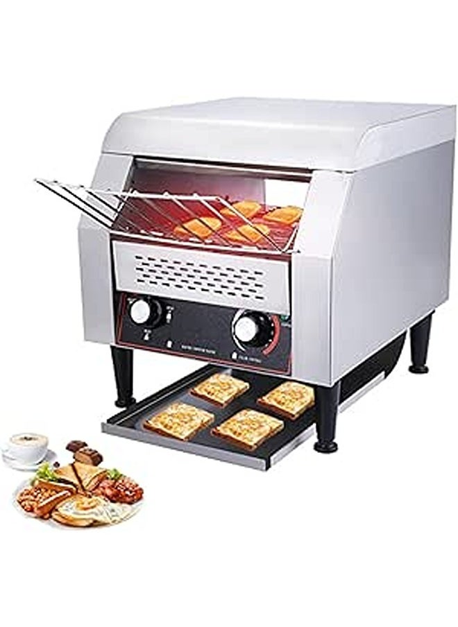 Commercial Conveyor Toaster 150 Slices/hour, Hotel Restaurant Cafe Rotary Toasting Machine, Electric Stainless Steel Restaurant Oven for Making Muffins/toast/pastries/waffles/bagel/burgers 150-Small