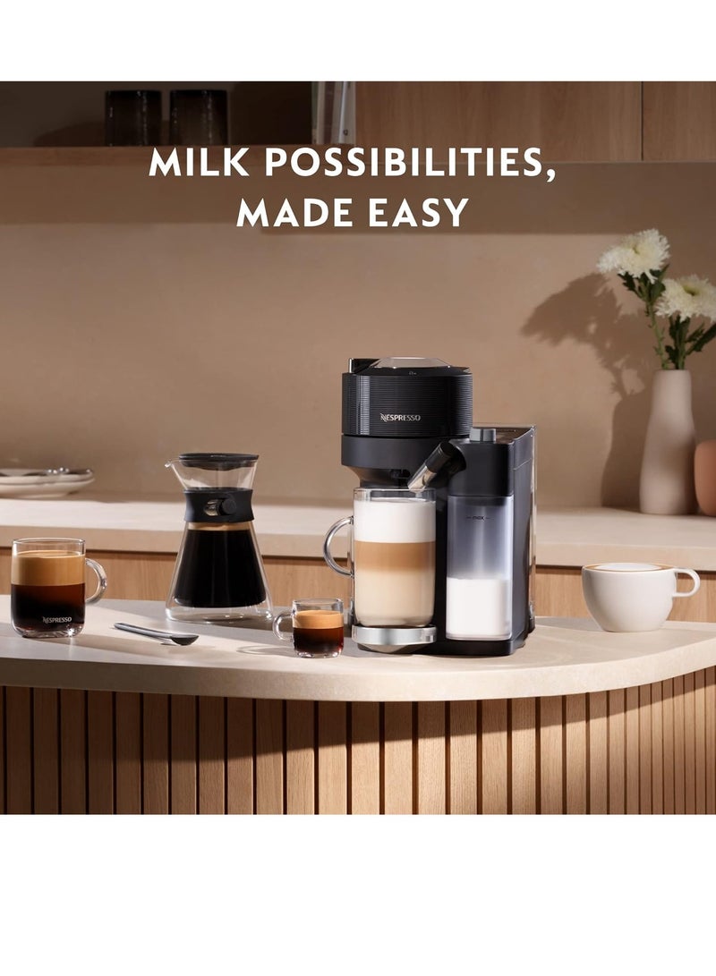 De'Longhi Nespresso Vertuo Lattissima ENV300.B, Automatic Coffee Machine with Automatic Milk Frother, Single-Serve Capsule Coffee Machine, 5 Cup Sizes, 1500W, Matt Black & Glossy 1.6 L 1500 W ENV300.B Black