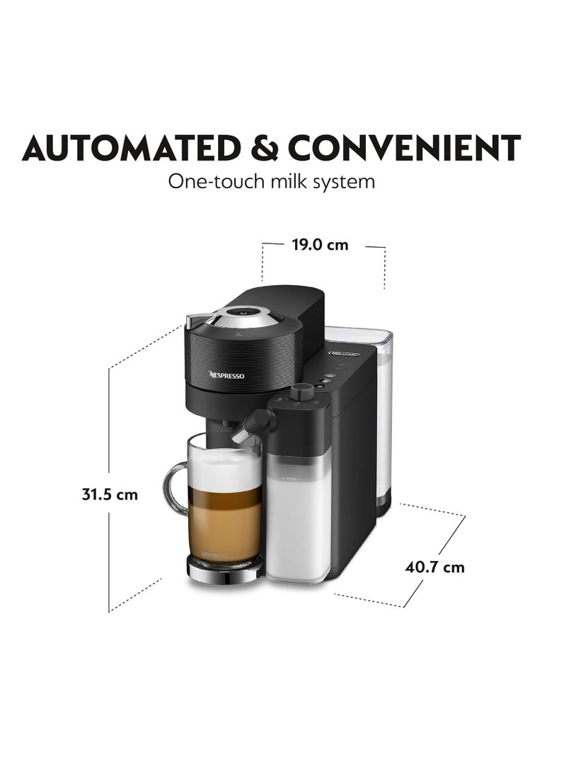 De'Longhi Nespresso Vertuo Lattissima ENV300.B, Automatic Coffee Machine with Automatic Milk Frother, Single-Serve Capsule Coffee Machine, 5 Cup Sizes, 1500W, Matt Black & Glossy 1.6 L 1500 W ENV300.B Black