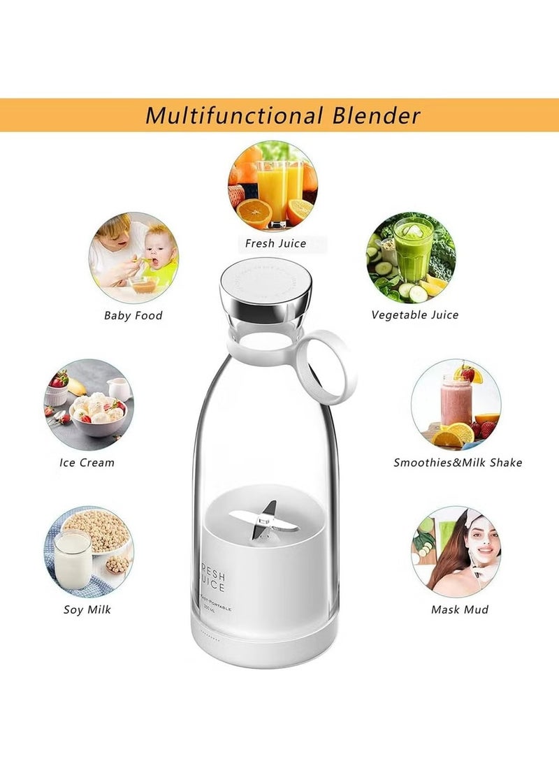 380ml Portable Mini Blender – USB Charging, Magnetic Suction, Compact Juice Cup for Smoothies and Shakes