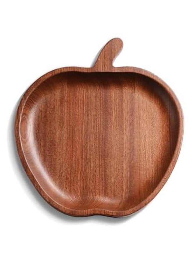 Premium Wenge Wood Serving Tray Collection - Multipurpose, Artisanal Tableware with Unique Shapes for Home Decor, Entertaining, and Organizing (Apple Delight Tray)