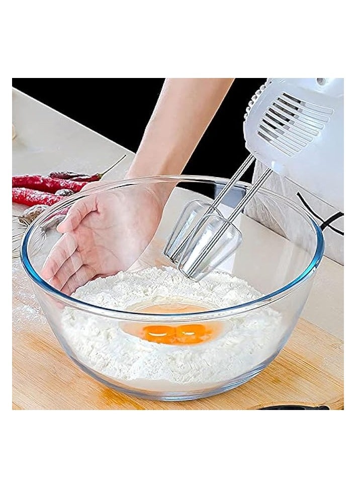 Glass Mixing Bowl Set of 3 for Kitchen, Baking, Prepping, Serving, Cooking 1.1QT, 2.5QT, 4.2QT Large Salad Bowl Set, High Brosilicate Bowl Set, Stackable, Non-toxic, Microwavable, Great Gift