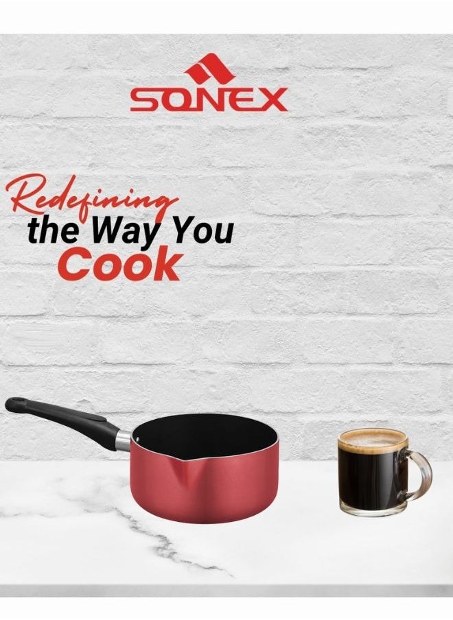 Milk Pan With Elegant Design in Pink, Milk & Sauce Pan With Non Stick Teflon Coating, Ergonomic, Stay Cool Handle, Effecient Heat Distribution For Healthy Cooking, Easy to Clean.