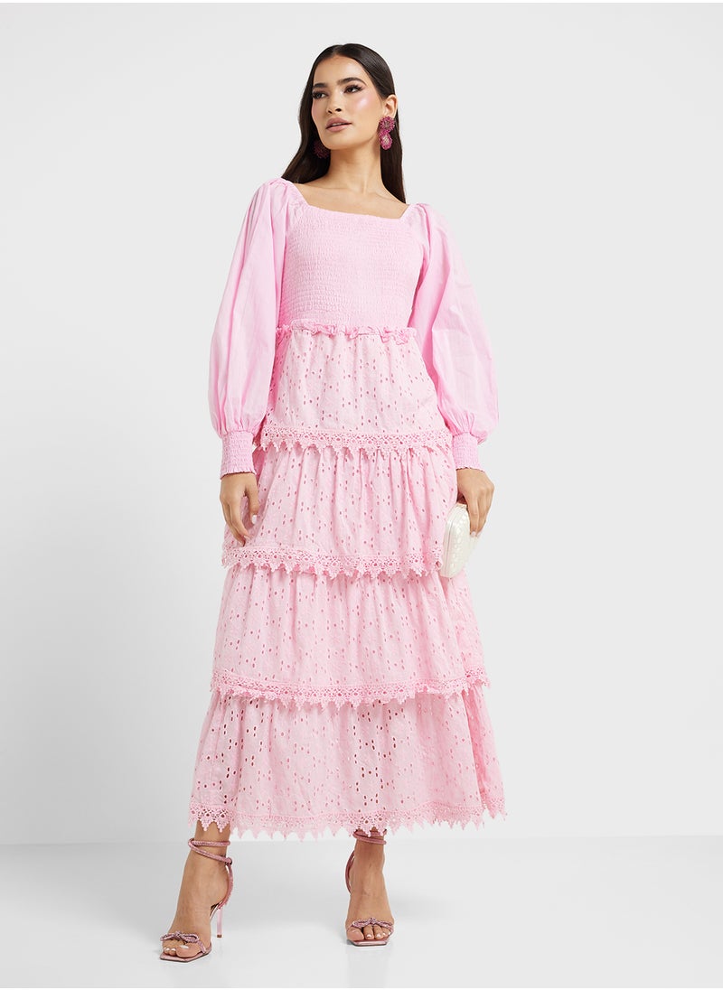 Schiffle Tiered Dress