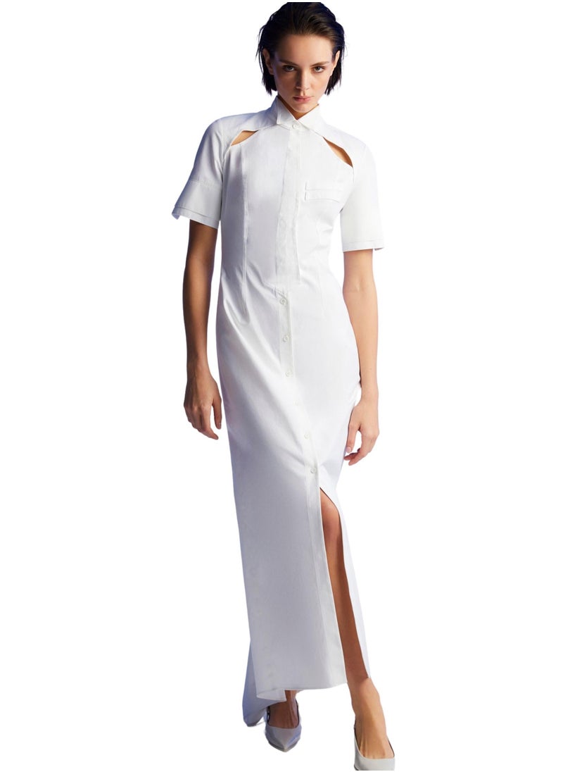 Cutout Poplin Dress