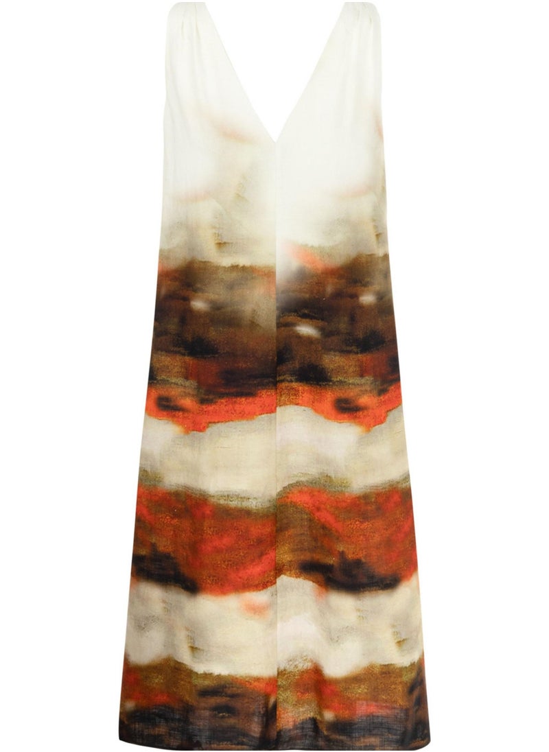 Abstract Print Dress