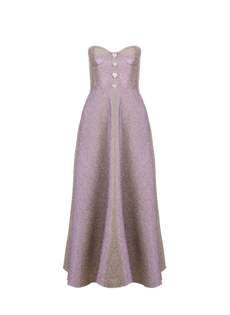Strapless Heart-Button Dress