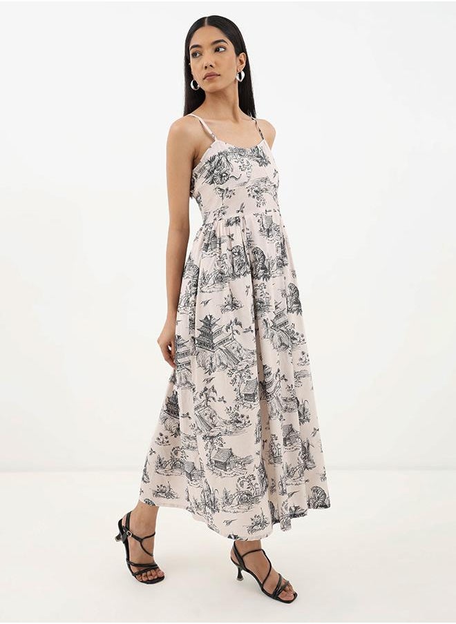 Printed A-Line Dress