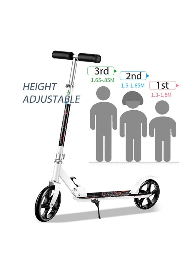 Scooters for Adults Teens Kick Scooter with Adjustable Height Dual Suspension and Shoulder Strap 8 inches Big Wheels Scooter Smooth Ride Commuter Scooter Best Gift for Kids Age 10 Up