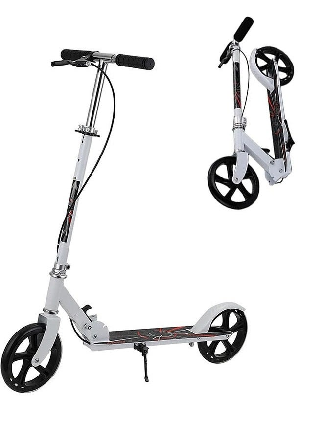 Scooters for Adults Teens Kick Scooter with Adjustable Height Dual Suspension and Shoulder Strap 8 inches Big Wheels Scooter Smooth Ride Commuter Scooter Best Gift for Kids Age 10 Up