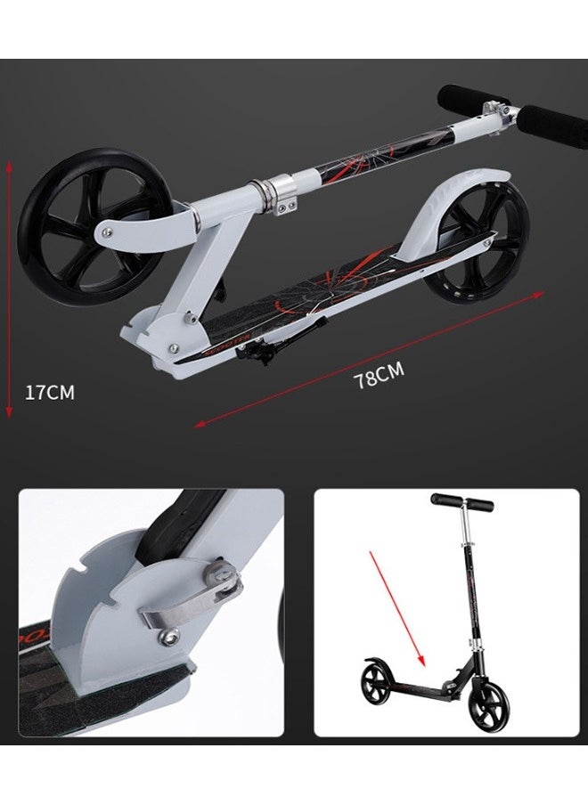 Scooters for Adults Teens Kick Scooter with Adjustable Height Dual Suspension and Shoulder Strap 8 inches Big Wheels Scooter Smooth Ride Commuter Scooter Best Gift for Kids Age 10 Up