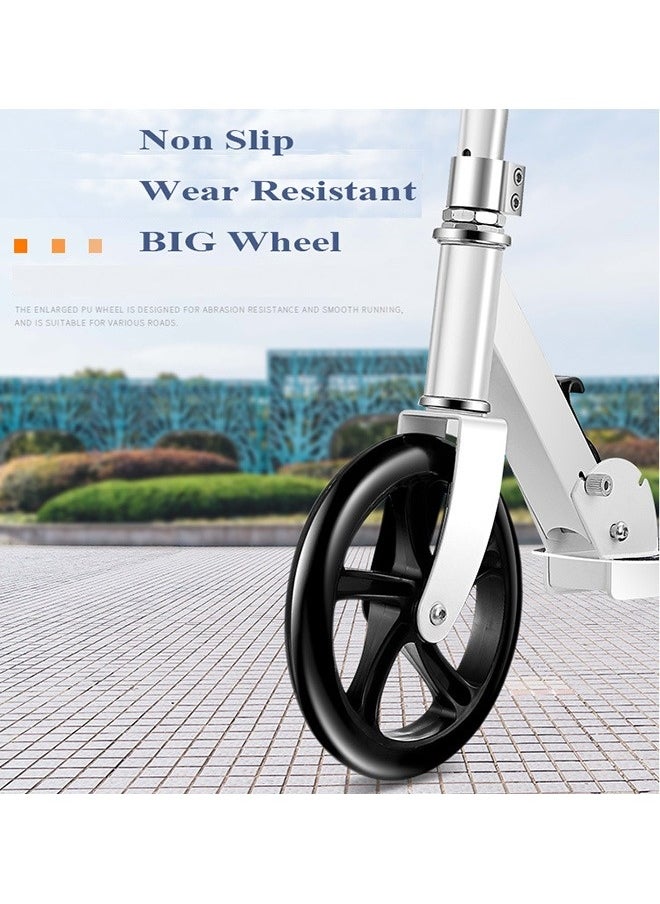 Scooters for Adults Teens Kick Scooter with Adjustable Height Dual Suspension and Shoulder Strap 8 inches Big Wheels Scooter Smooth Ride Commuter Scooter Best Gift for Kids Age 10 Up
