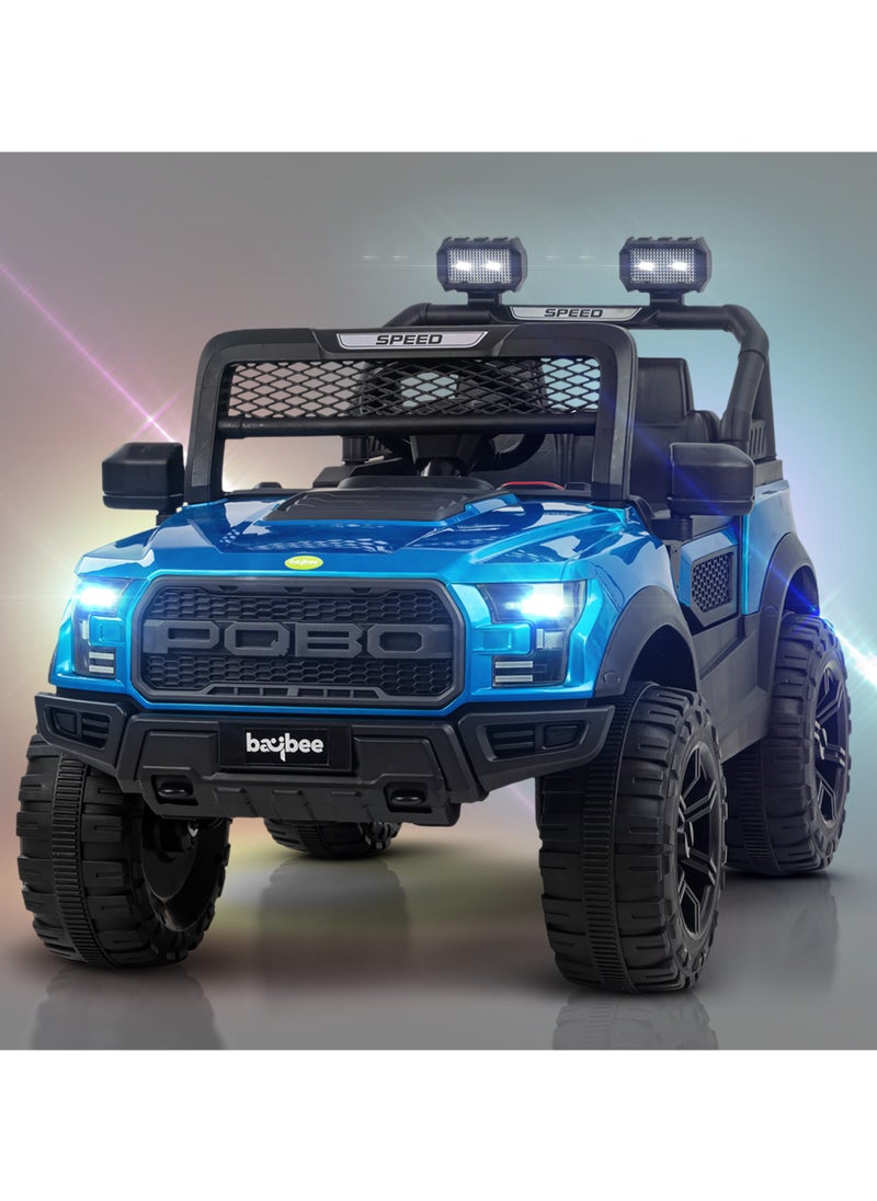 Bronco Battery Operated Jeep for Kids Rechargeable Battery Car for Kids with Music Led Light Ride On Kids Car Jeep Racing Baby Car Electric Car for Kids Children 2 to 7 Years Boy Girl Blue