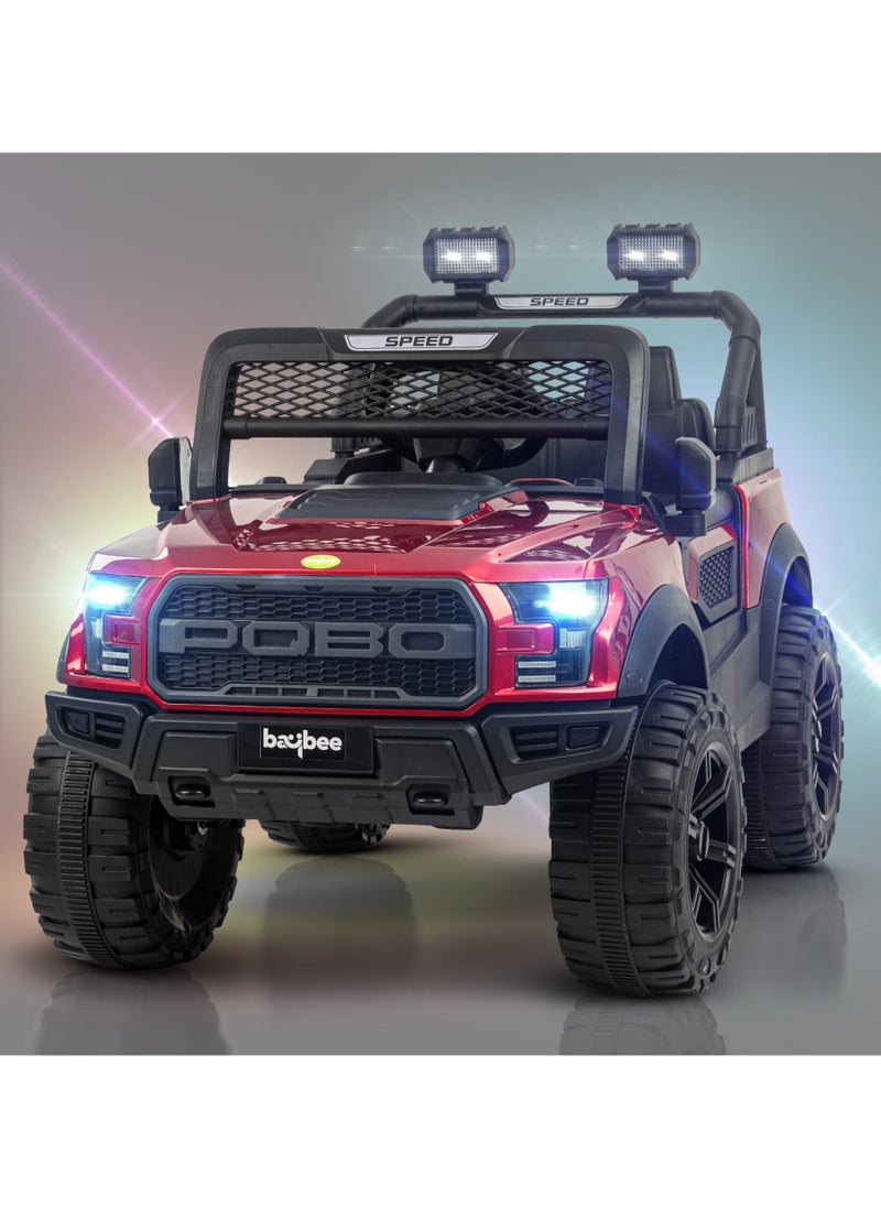 Bronco Battery Operated Jeep for Kids Rechargeable Battery Car for Kids with Music Led Light Ride On Kids Car Jeep Racing Baby Car Electric Car for Kids Children 2 to 7 Years Boy Girl Red