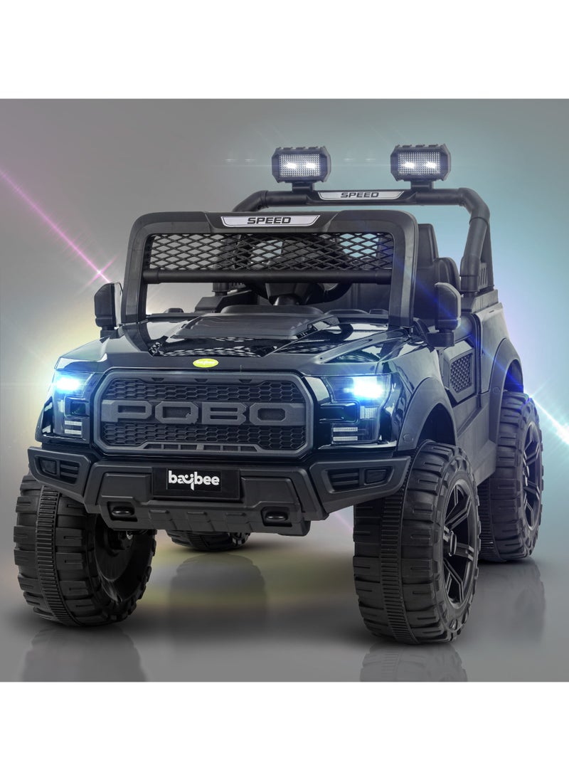 Bronco Battery Operated Jeep for Kids Rechargeable Battery Car for Kids with Music Led Light Ride On Kids Car Jeep Racing Baby Car Electric Car for Kids Children 2 to 7 Years Boy Girl Black