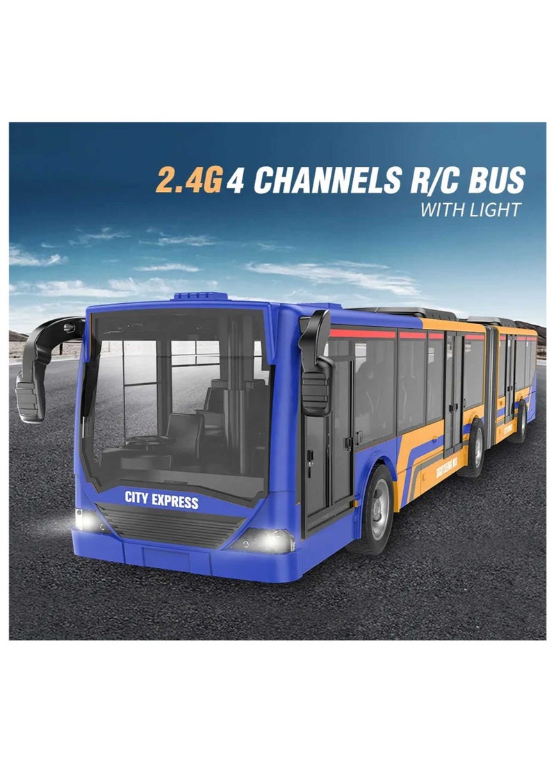 RC Remote Control Line Bus Car Toy Car with Front Light Battery Chargers 2.4GHz 45 cm Long 2.4 GHz with Rechargeable Batteries as a Gift for Children, Boys and Girls