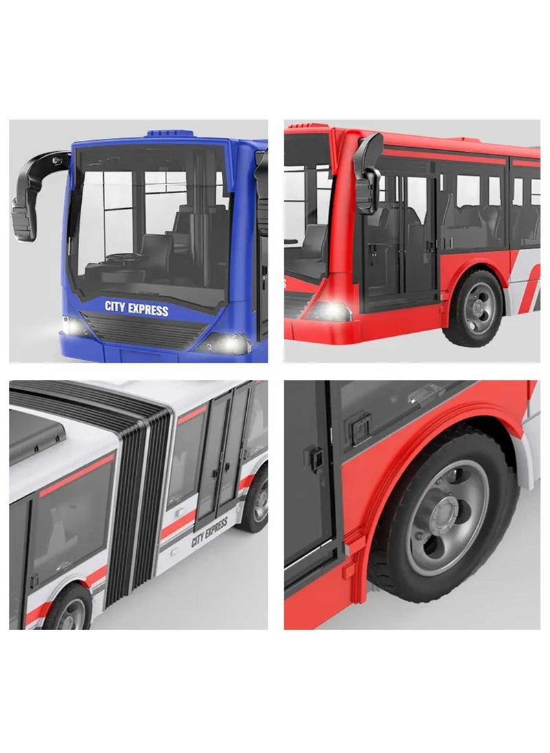 RC Remote Control Line Bus Car Toy Car with Front Light Battery Chargers 2.4GHz 45 cm Long 2.4 GHz with Rechargeable Batteries as a Gift for Children, Boys and Girls
