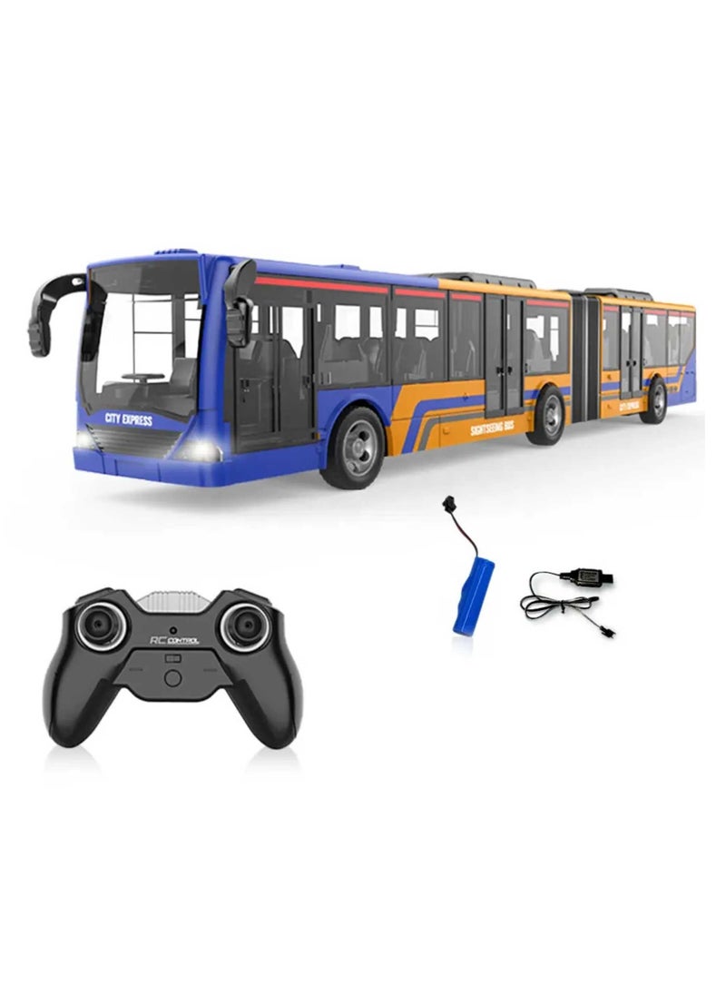 RC Remote Control Line Bus Car Toy Car with Front Light Battery Chargers 2.4GHz 45 cm Long 2.4 GHz with Rechargeable Batteries as a Gift for Children, Boys and Girls