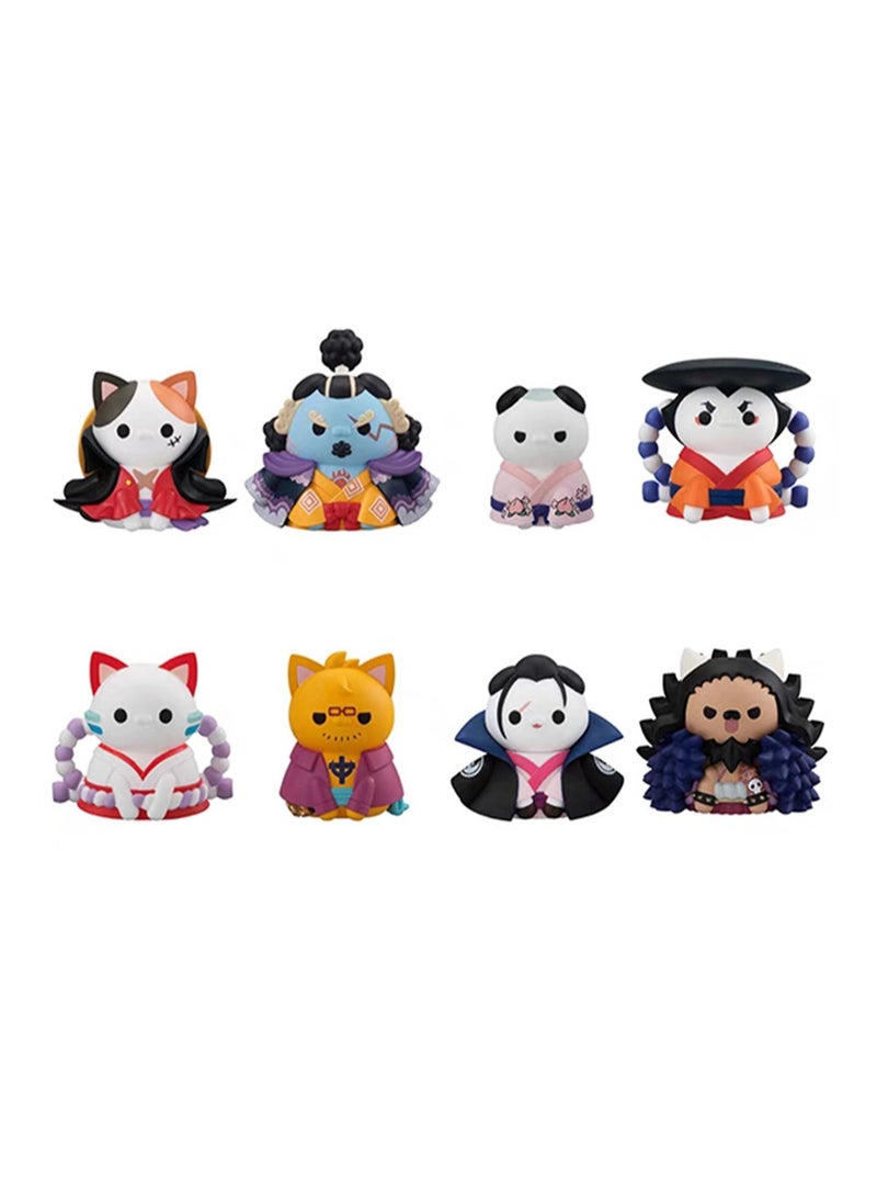 One Piece Cat Figure Car Ornaments Blind Box (Eight Packs)