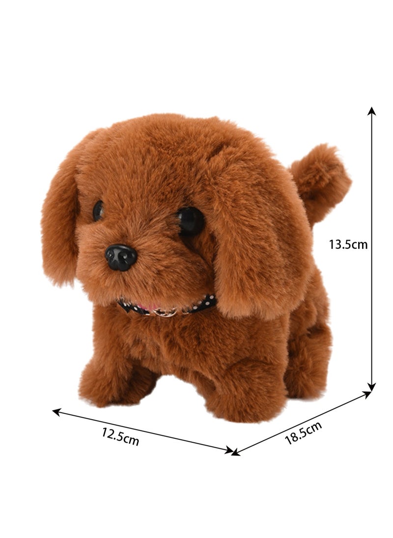 Simulation Electric Dog Plush Electric Puppy Can Walk, Bark, Nod And Wag Its Tail. Children's Toy Dog ​​(Brown Labrador)