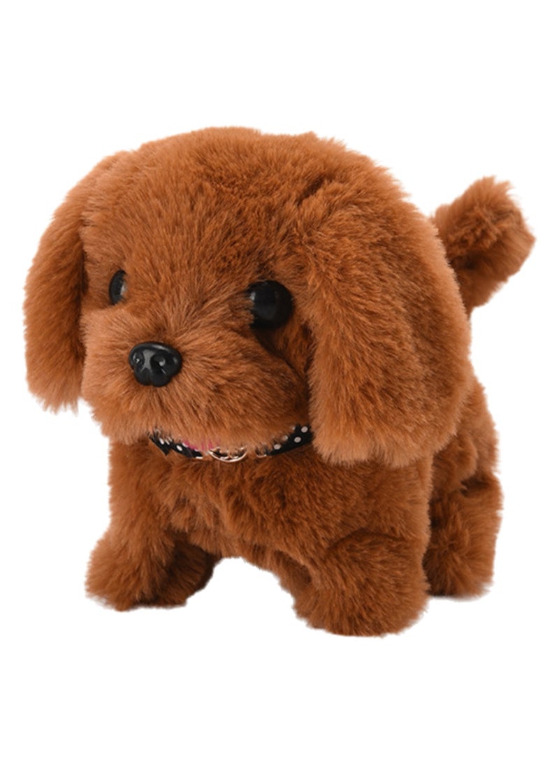 Simulation Electric Dog Plush Electric Puppy Can Walk, Bark, Nod And Wag Its Tail. Children's Toy Dog ​​(Brown Labrador)