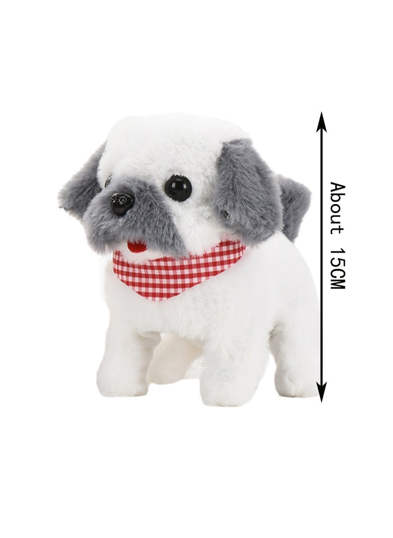 Gray Pug Electronic Plush Stuffed Animal Interactive Puppy Touch Control, Electronic Dog Pet, Robot Toy, Animated Toy Dog For Kids Baby