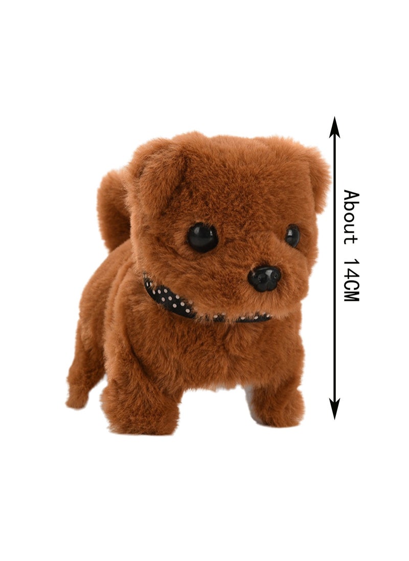 Brown Short-Eared Bichon Electronic Plush Stuffed Animal Interactive Puppy Touch Control, Electronic Dog Pet, Robot Toy, Animated Toy Dog ​​Suitable For Kids Baby