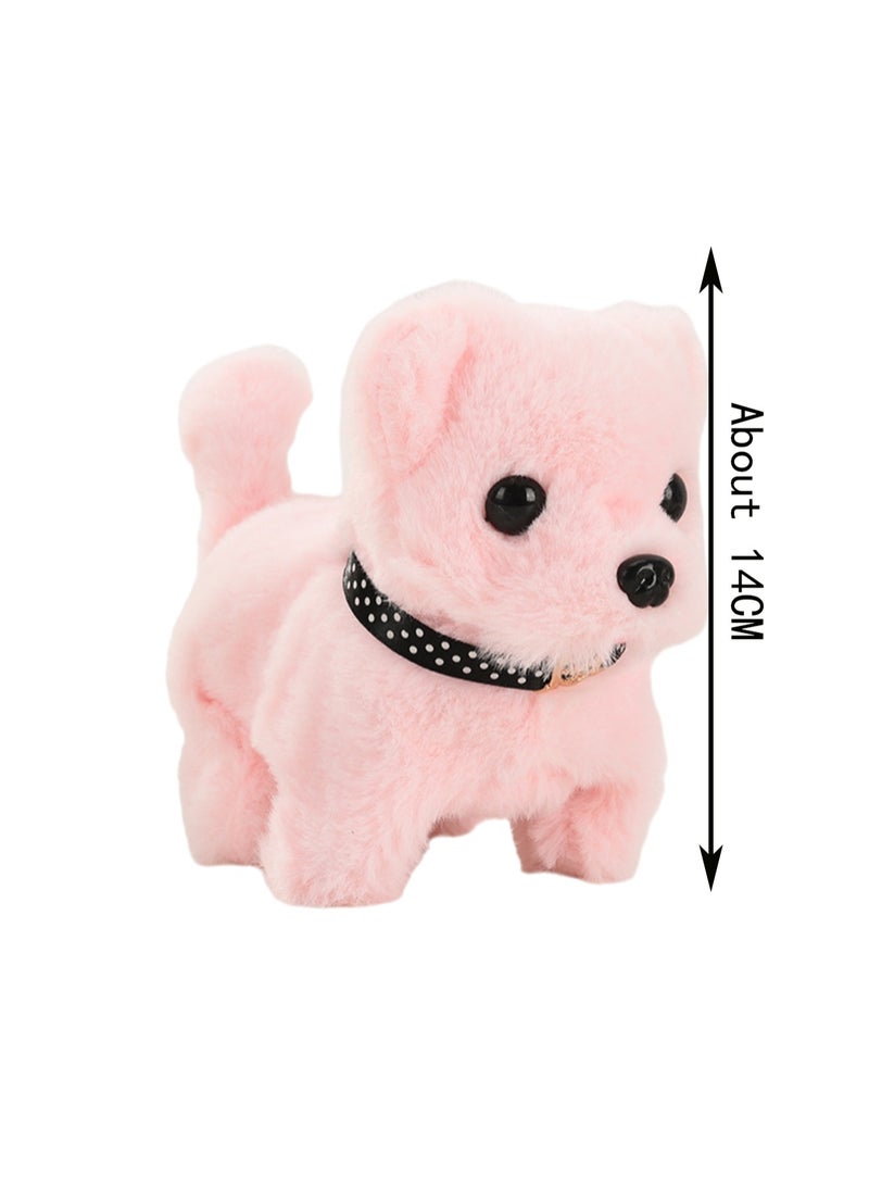 Pink Short-Eared Bichon Electronic Plush Stuffed Animal Interactive Puppy Touch Control, Electronic Dog Pet, Robot Toy, Animated Toy Dog ​​Suitable For Kids And Babies