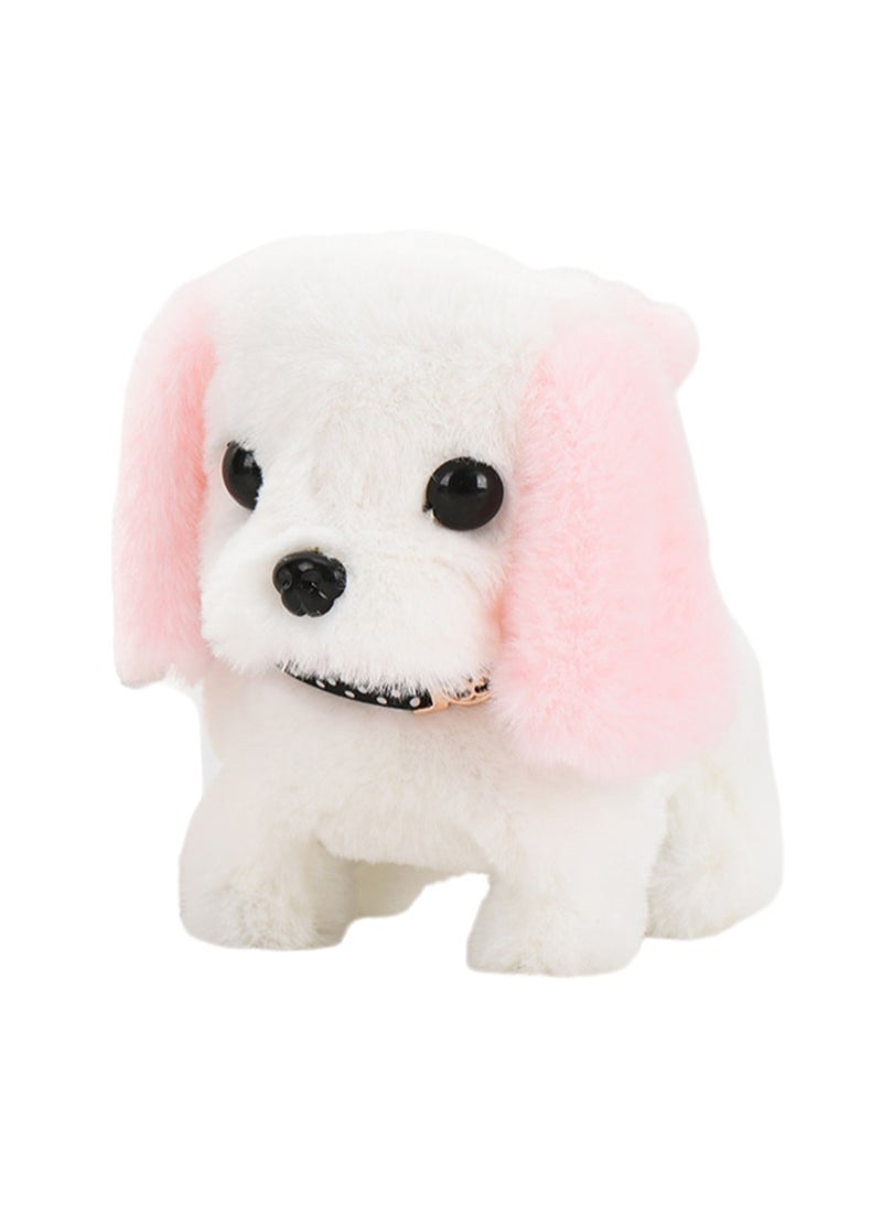 Pink And White Beibei Dog Electronic Plush Stuffed Animal Interactive Puppy Touch Control, Electronic Dog Pet, Robot Toy, Animated Toy Dog ​​Suitable For Kids Baby