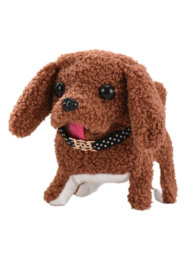 Brown Cute Little Dog Electronic Plush Stuffed Animal Interactive Puppy Touch Control, Electronic Dog Pet, Robot Toy, Animated Toy Dog ​​Suitable For Kids Baby