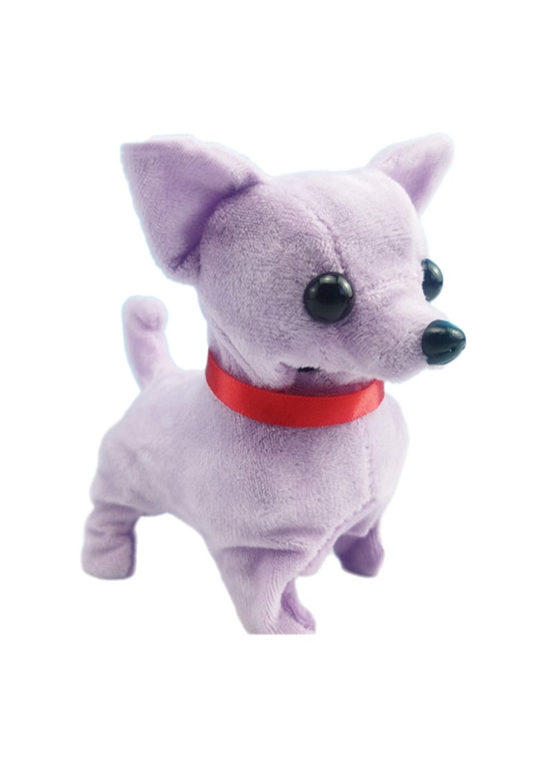 Purple Chihuahua Electronic Plush Stuffed Interactive Animal Touch Control, Electronic Pet, Robot Toy, Animation Toy Suitable For Kids Baby