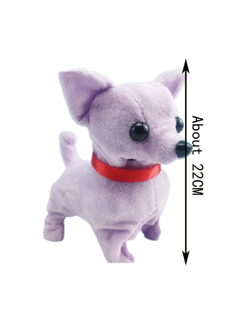 Purple Chihuahua Electronic Plush Stuffed Interactive Animal Touch Control, Electronic Pet, Robot Toy, Animation Toy Suitable For Kids Baby