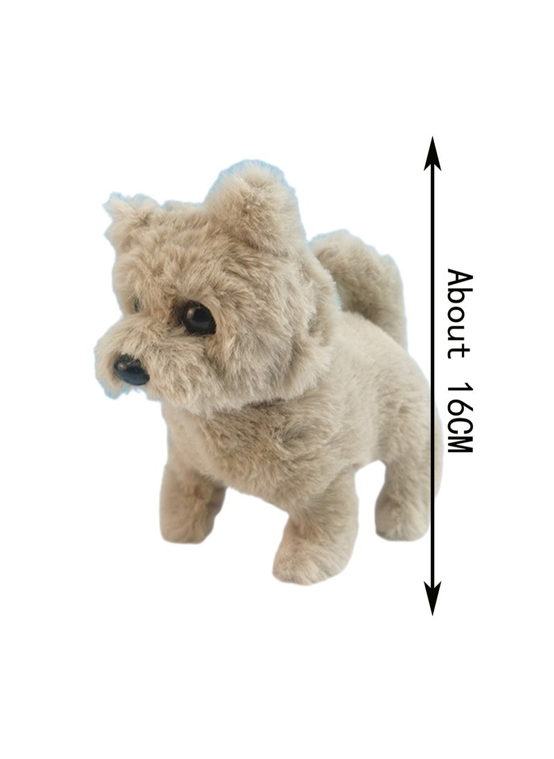 Gray Chow Chow Electronic Plush Stuffed Interactive Animal Touch Control, Electronic Pet, Robot Toy, Animation Toy Suitable For Kids Baby