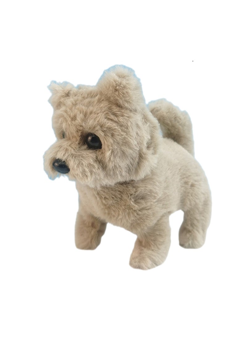 Gray Chow Chow Electronic Plush Stuffed Interactive Animal Touch Control, Electronic Pet, Robot Toy, Animation Toy Suitable For Kids Baby