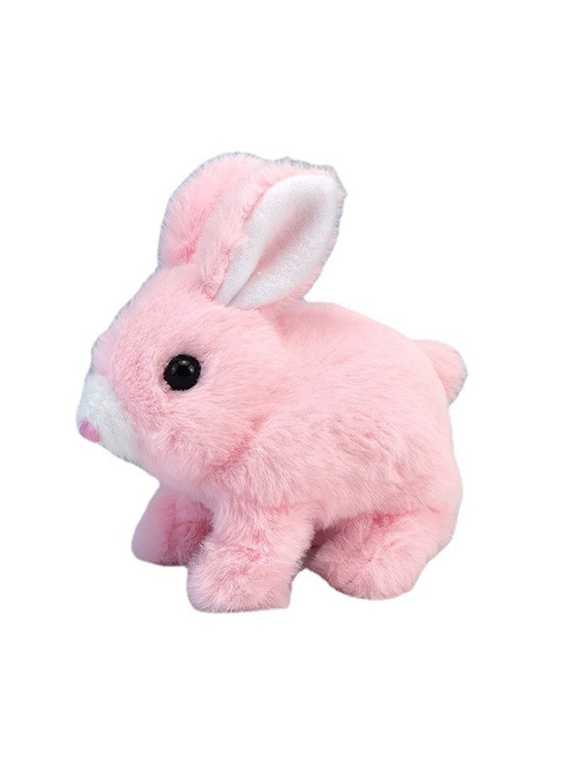 Pink Rabbit Robot Electronic Plush Stuffed Interactive Animal Touch Control, Electronic Pet, Robot Toy, Animation Toy, Suitable For Children And Babies