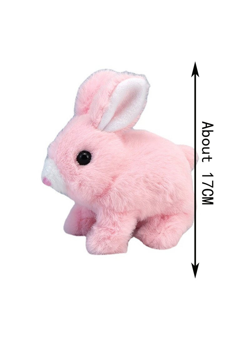 Pink Rabbit Robot Electronic Plush Stuffed Interactive Animal Touch Control, Electronic Pet, Robot Toy, Animation Toy, Suitable For Children And Babies