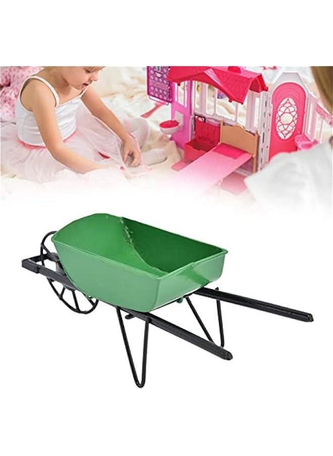 Garden Cart,Mini 1:12 Dollouse Miniature Wheelbarrow Fairy Tale Garden Cart Dollhouse Furniture Accessories Gar for Boys and Girls