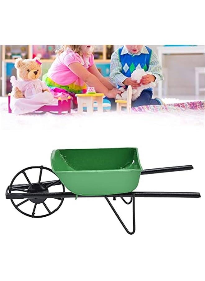 Garden Cart,Mini 1:12 Dollouse Miniature Wheelbarrow Fairy Tale Garden Cart Dollhouse Furniture Accessories Gar for Boys and Girls