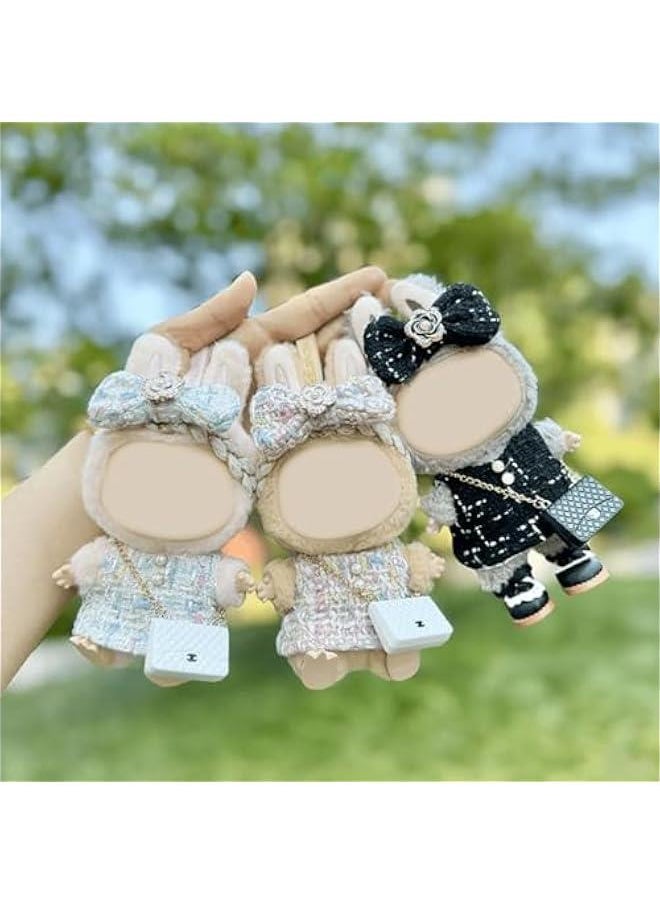 Labubu Clothes - Clothes for Labubu Outfit,Chic Style Set for 17cm Labubu Dolls,17cm Doll Clothes Suitable for 17cm labubu Dolls Accessories，Shoes + 1 Clothes + 1 Bag + 1 Hairband(Style A)