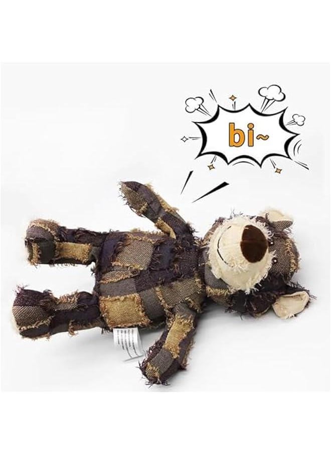 Squeaky Plush Bear Toy for Dog, 2024 Indestructible Robust Bear Dog Toys to Keep Them Busy Plush Dog Toy Dog Companion for Heavy Chewers Dog Squeak Chew Toy for Dogs Cats (Brown, Small)