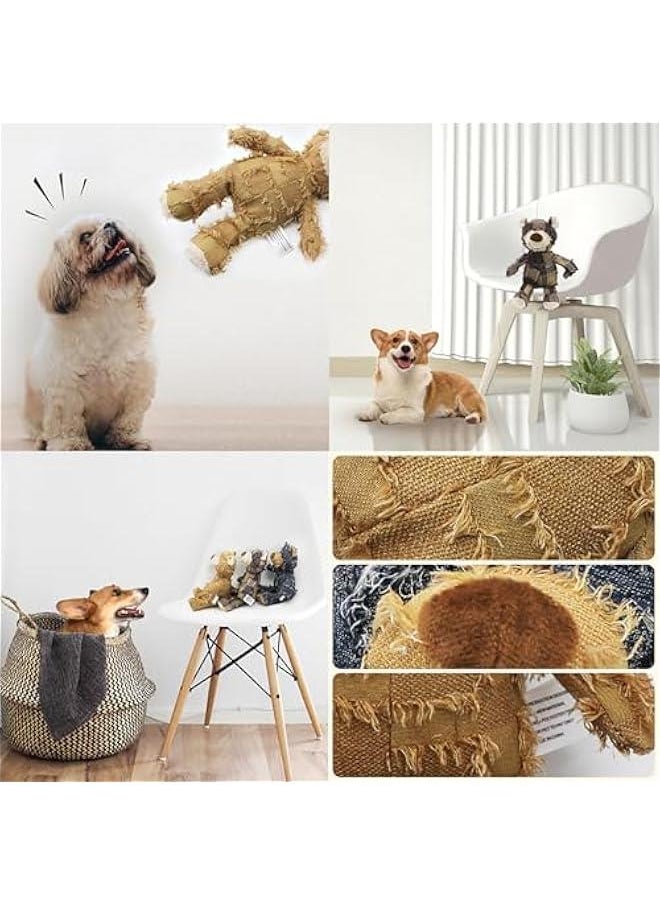 Squeaky Plush Bear Toy for Dog, 2024 Indestructible Robust Bear Dog Toys to Keep Them Busy Plush Dog Toy Dog Companion for Heavy Chewers Dog Squeak Chew Toy for Dogs Cats (Brown, Small)