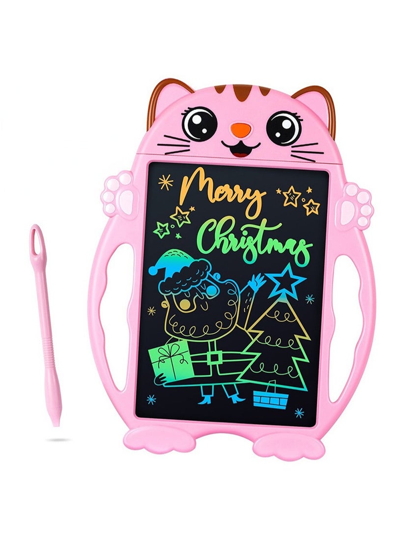 LCD Children's Writing Board, Colorful Children's Toy Drawing Board, Educational Children's Toy, Suitable for 2 to 8 Years Old Boys and Girls Birthday Party Gift (8.5 Inch Pink Kitten)