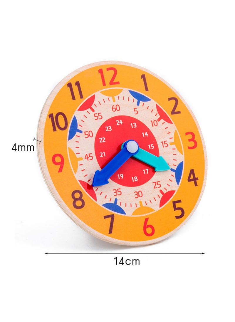 Big Red Wooden Cognitive Clock Improves Observation Teaching Clock Educational Toy Suitable For 4 To 6 Years Old Children Clock