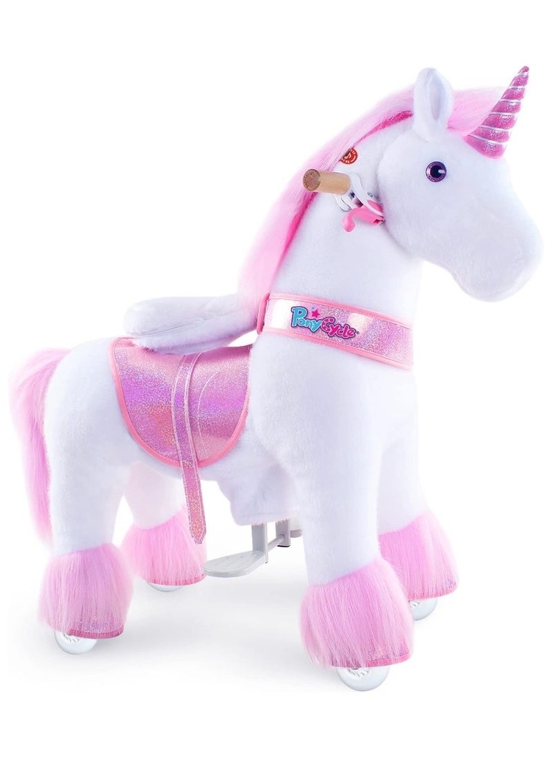 Official Licensed Kids Riding Horse Toy With Brake No Battery No Electricity Indoor and Outdoor best Gift for Kids 4 to 8 years - Medium Unicorn