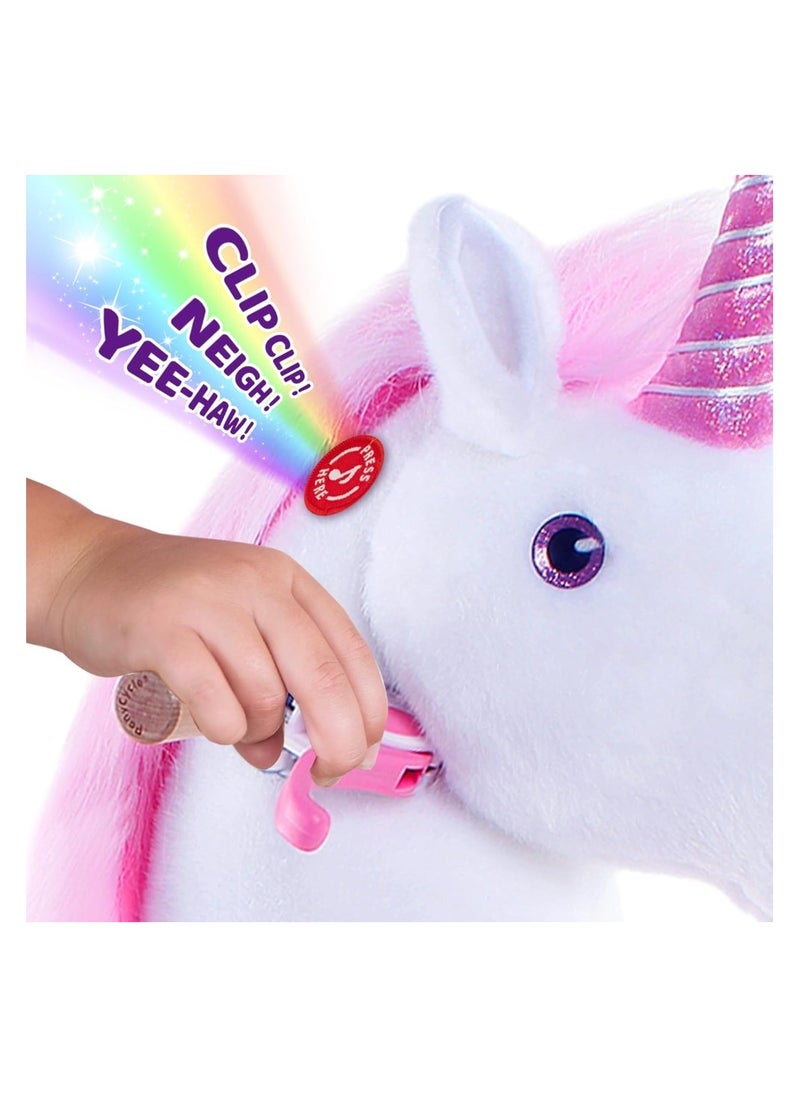 Official Licensed Kids Riding Horse Toy No Battery No Electricity Indoor and Outdoor best Gift for Kids 3 to 5 years - Small Unicon