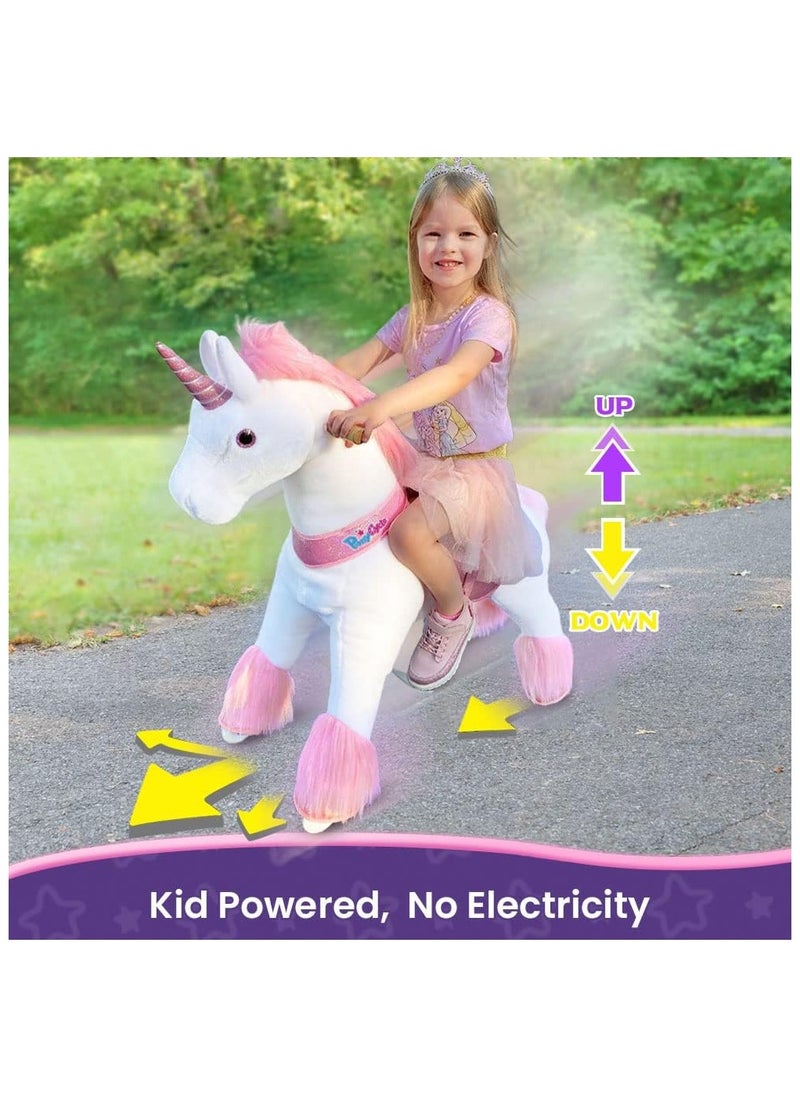 Official Licensed Kids Riding Horse Toy No Battery No Electricity Indoor and Outdoor best Gift for Kids 3 to 5 years - Small Unicon