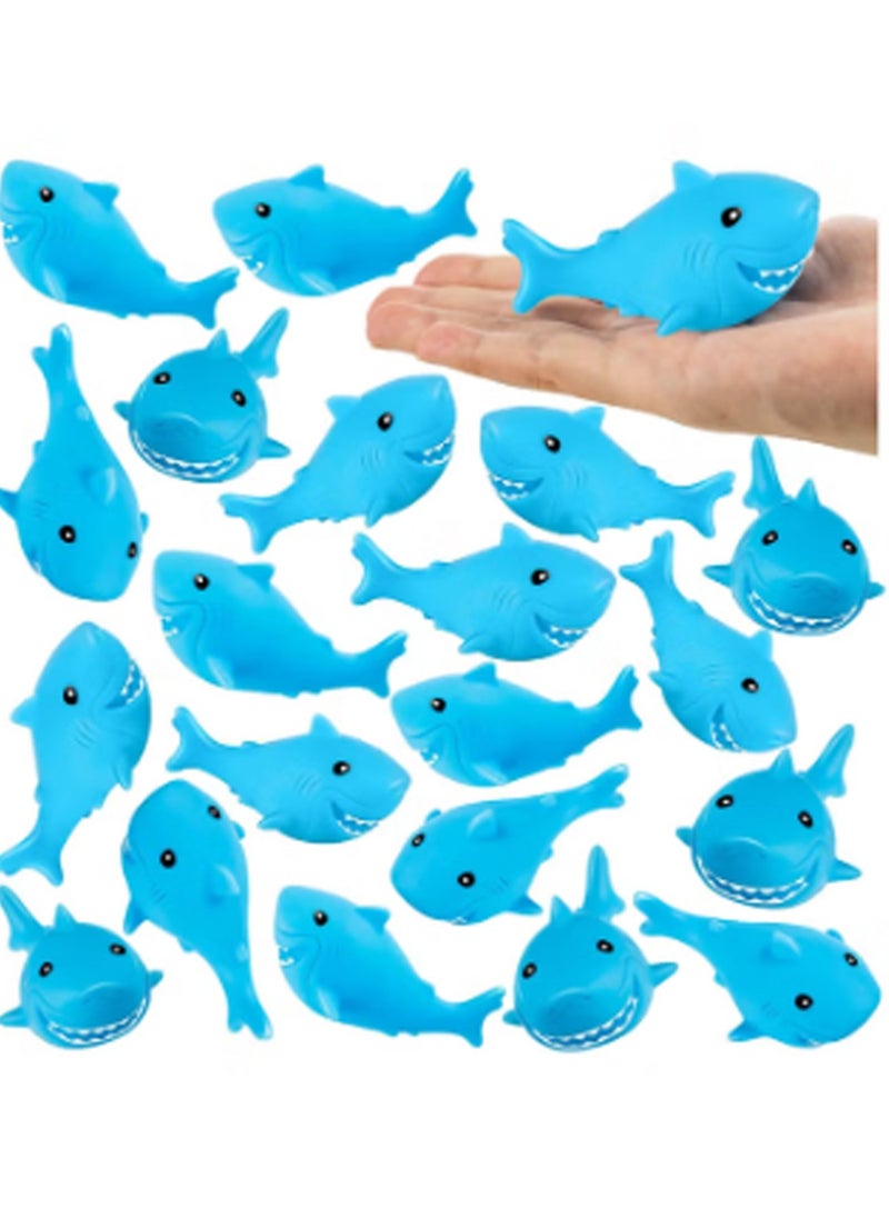 Cute Floating Squeaky Mini Rubber Shark for Baby Shower Kids Gift (21pcs)