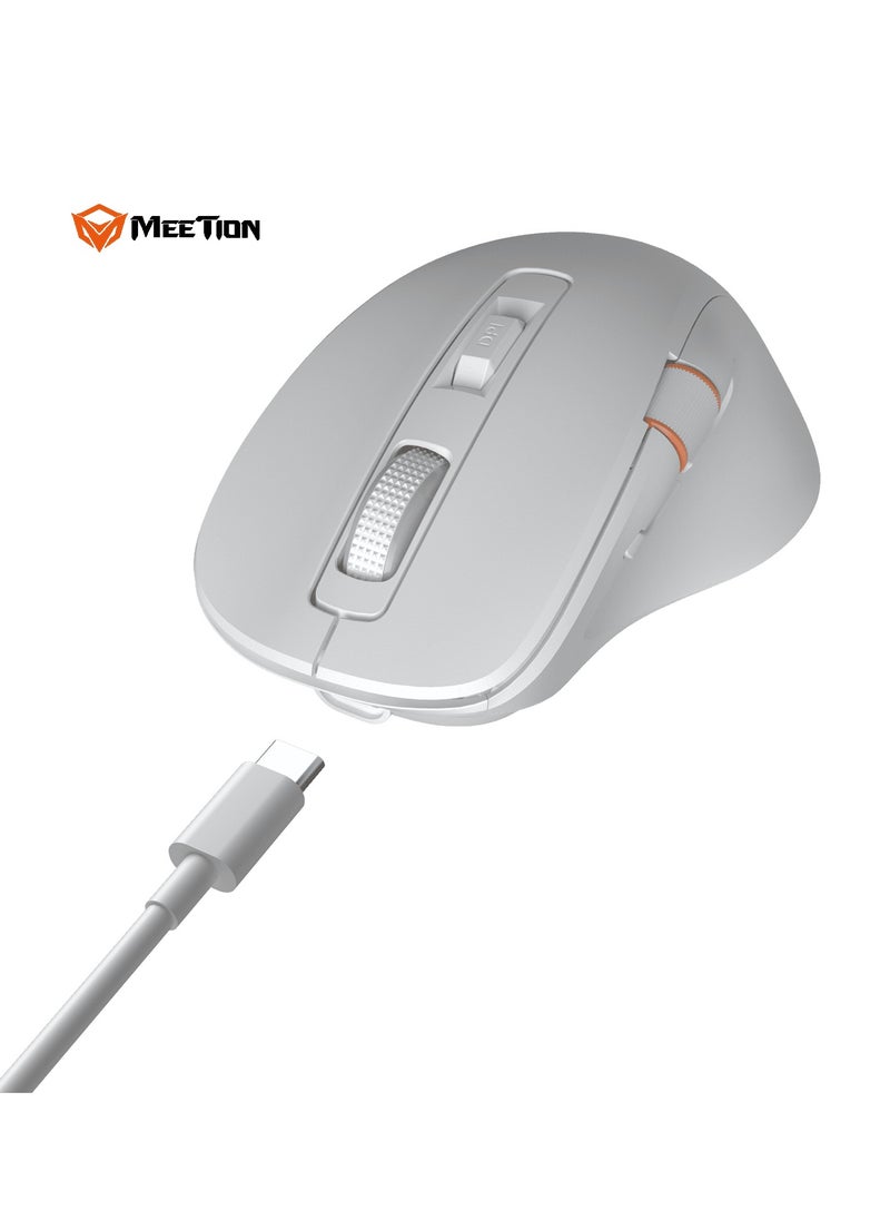 MEETION Three-Mode Gaming Ergonomic Mouse GW32 2.4G/Bluetooth/Wired PAW3220 Sensor Up to 8000DPI 1000Hz Polling Rate 20 Million Times Micro Switch RGB Lighting Effects 700mAh Long Battery Life Right-Handed Ergonomics Meetion Exclusive Driver