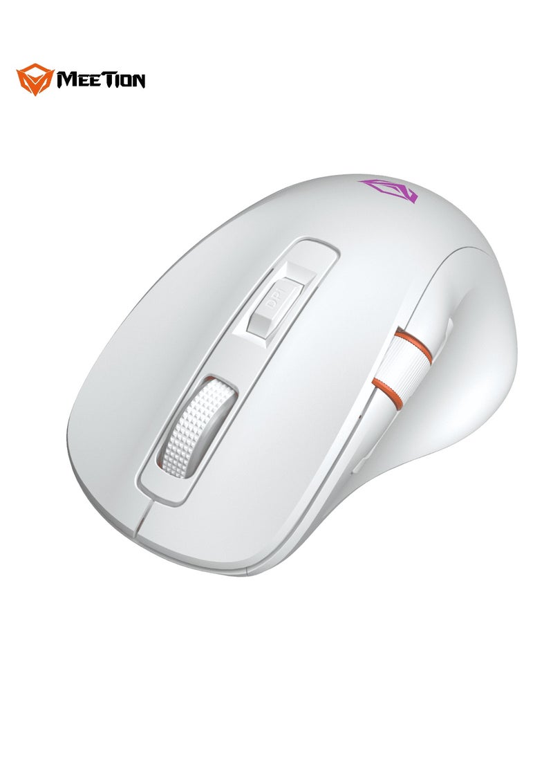 MEETION Three-Mode Gaming Ergonomic Mouse GW32 2.4G/Bluetooth/Wired PAW3220 Sensor Up to 8000DPI 1000Hz Polling Rate 20 Million Times Micro Switch RGB Lighting Effects 700mAh Long Battery Life Right-Handed Ergonomics Meetion Exclusive Driver